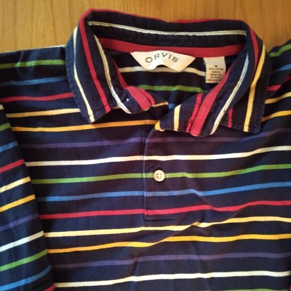 Orvis Rainbow Striped Polo Shirt - Picture 3 of 7